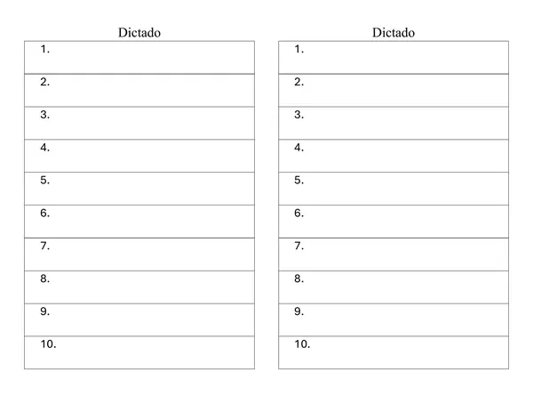 Plantilla dictado