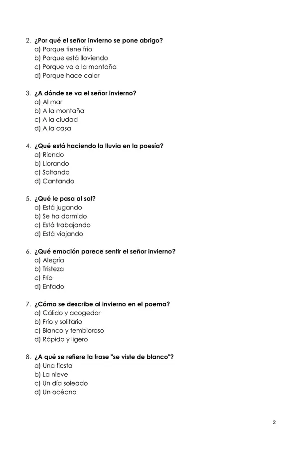 Comprensión de lectura (Poemas)