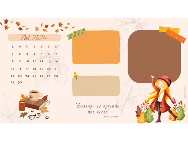 Calendario Abril - ¡Bienvenido otoño!