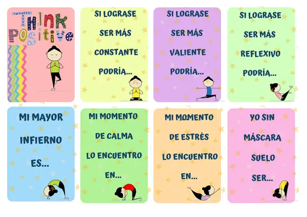 Actividad tarjetas "Pienso, leo, escribo un pensamiento positivo"