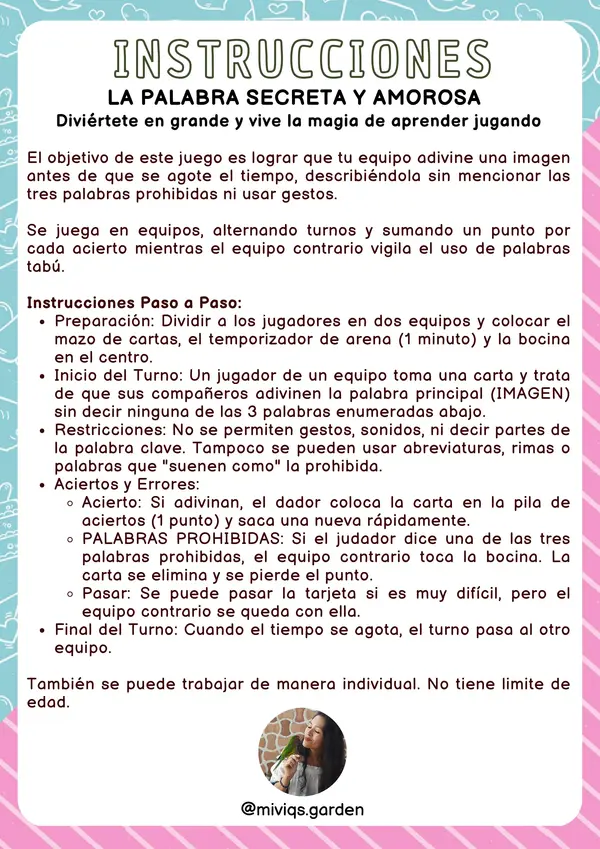 Juego Tabú de San Valentin