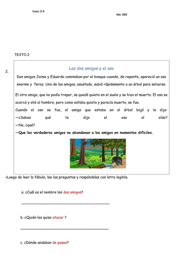 Evaluación de Fabulas y combinación ce- ci