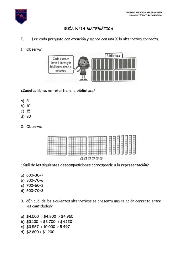 15 GUÍAS DE MATEMÁTICA TIPO SIMCE