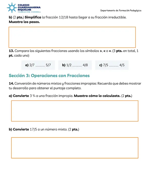 EVALUACIÓN SUMATIVA FRACCIONES (A.C)