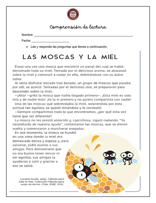 COMPRENSIÓN DE LECTURA EVALUACIÓN DIA. 