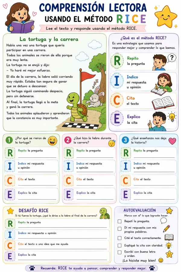 comprensión lectora método RICE