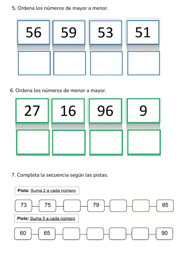 Guía de ejercicios de números- operaciones y longitud.