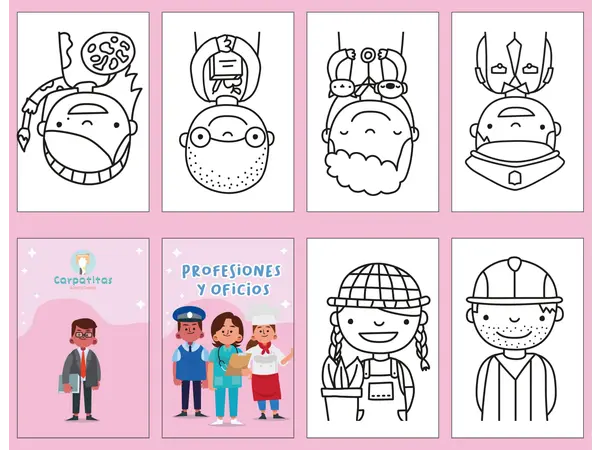 Mini Librito Para Colorear Profesiones y Oficios 2 | PDF Imprimible