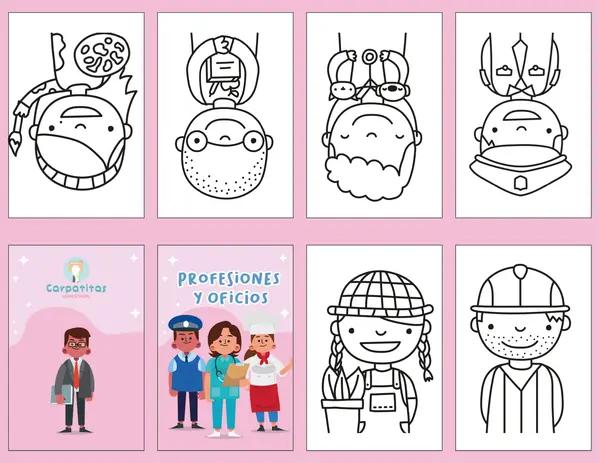 Mini Librito Para Colorear Profesiones y Oficios 2 | PDF Imprimible