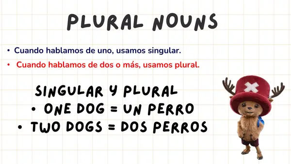 Resumen y Tips para enseñar las reglas del inglés para ocupar el Plural Nouns 