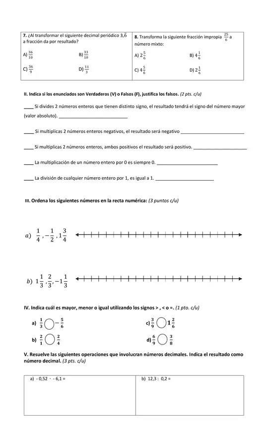 Prueba de N° Enteros y Racionales
