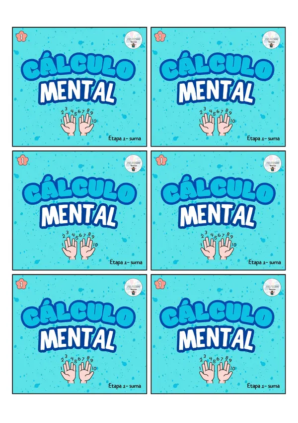 TARJETAS DE CÁLCULO MENTAL