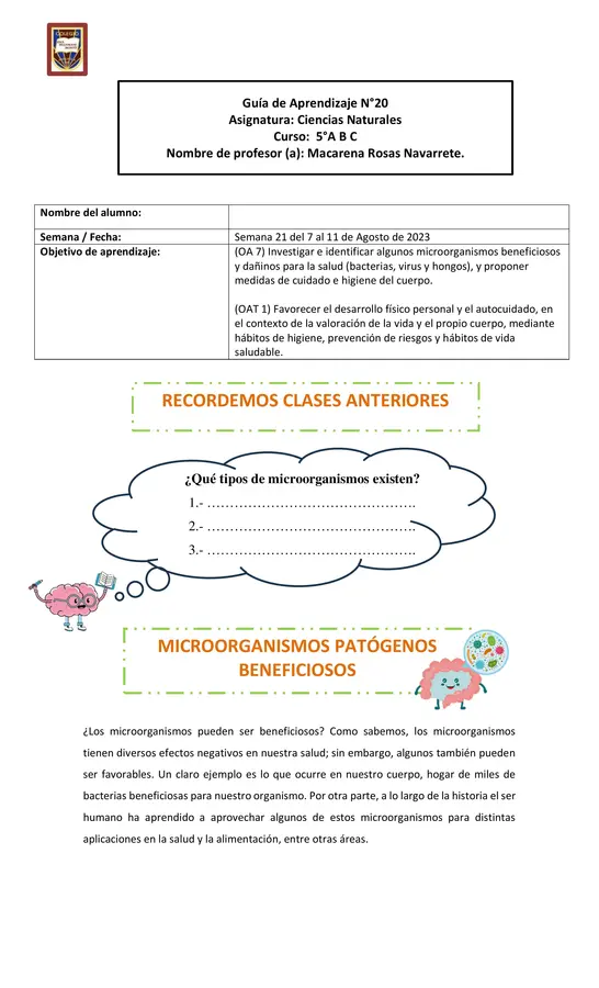 MICROORGANISMOS PATÓGENOS BENEFICIOSOS 