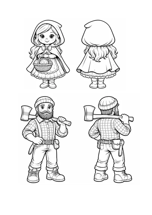 Títeres o marionetas Imprimibles Caperucita Roja | Puppet Theater- para Colorear | Marionetas 