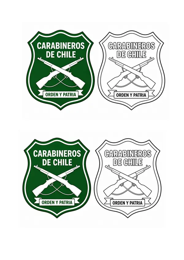 Actividad educativa: Placa de Carabineros de Chile para recortar y armar