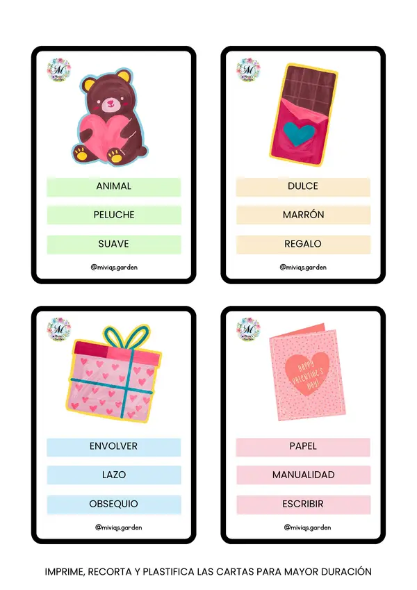 Juego Tabú de San Valentin