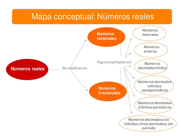 NUMEROS REALES Y SU CLASIFICACION MAPA CONCEPTUAL, primero Medio