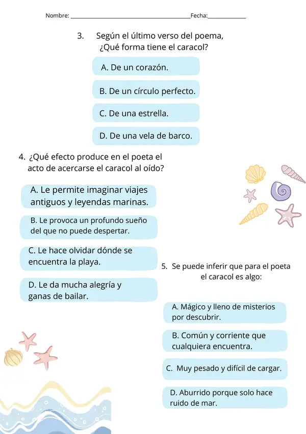Set de comprensión Lectora de Poemas Lenguaje