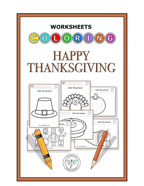 Worksheets Coloring Happy Thanksgiving Colorear acción de gracias