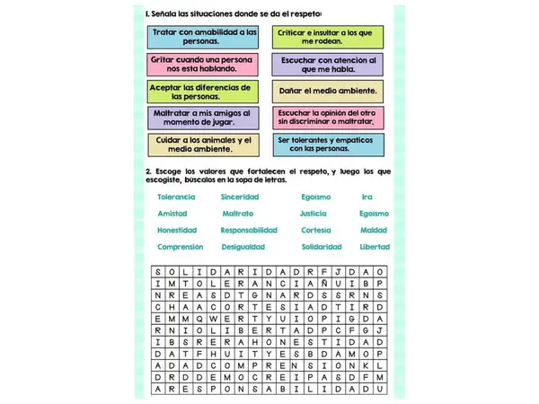 Actividad sobre el respeto