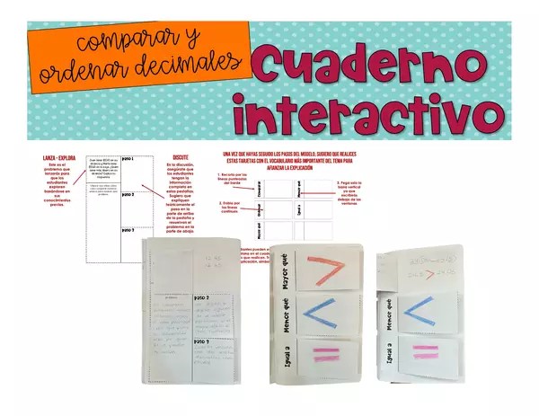 Comparar y ordenar decimales cuaderno interactivo