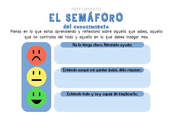 Semáforo del Conocimiento – ¡Haz que tus estudiantes se autoevalúen con estilo! 🚦