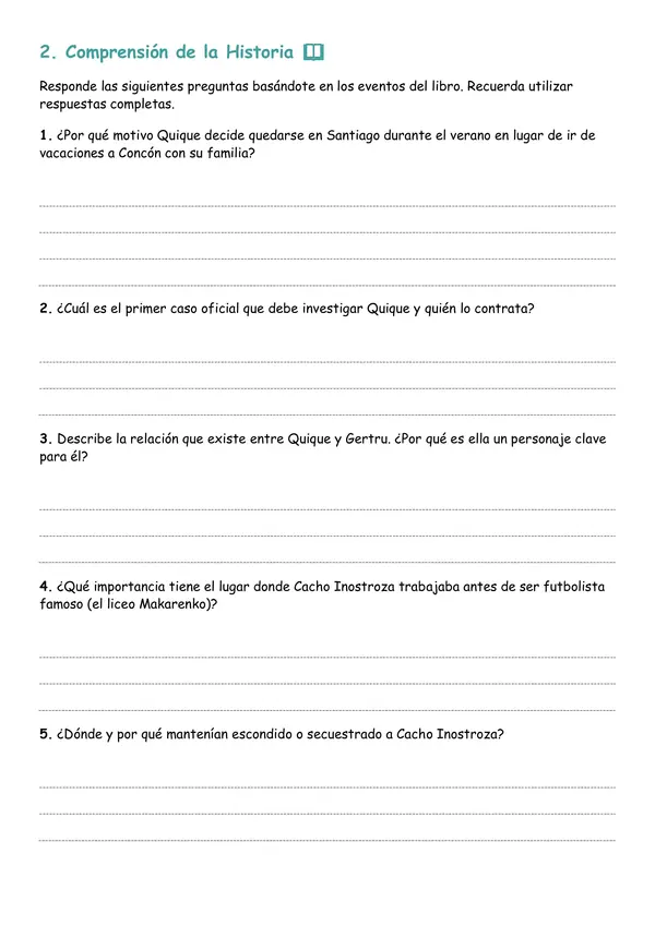 Ficha de lectura "Quique Hache detective"