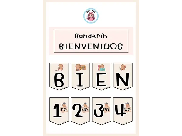 BANDERÍN “BIENVENIDOS” CAPIBARA