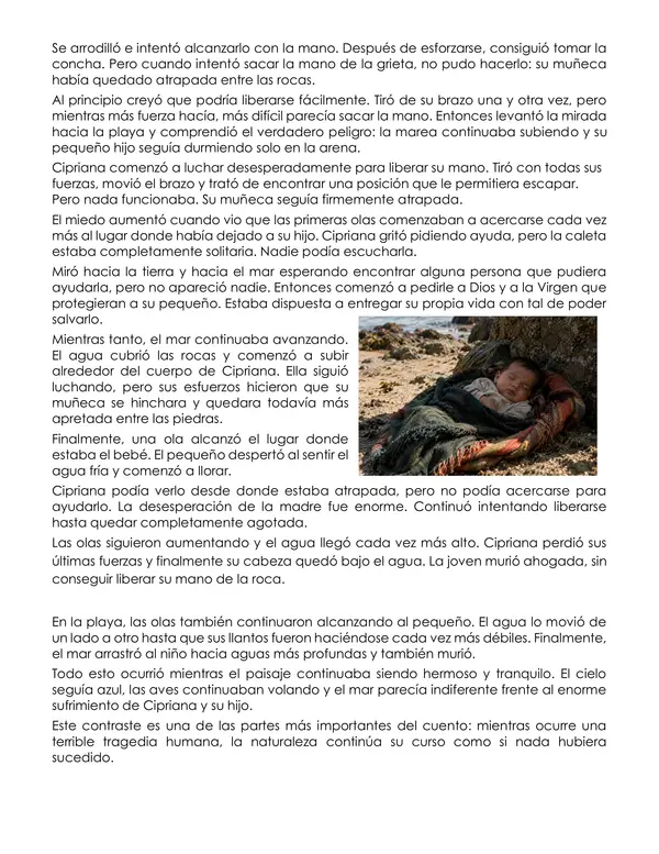 comprensión de lectura: La mariscadora de baldomero lillo 