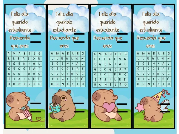 Recuerdos para el día del estudiante (capibaras)