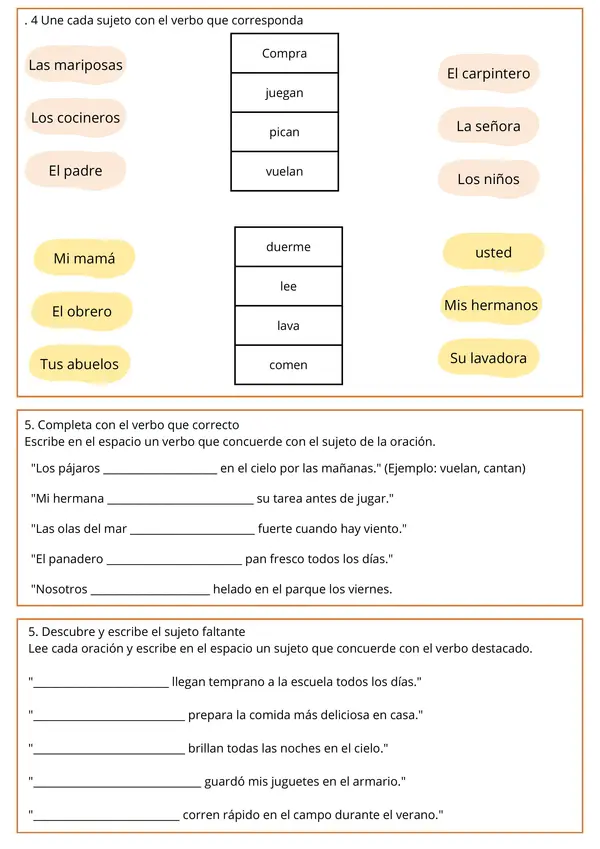Concordancia del SUJETO y el VERBO