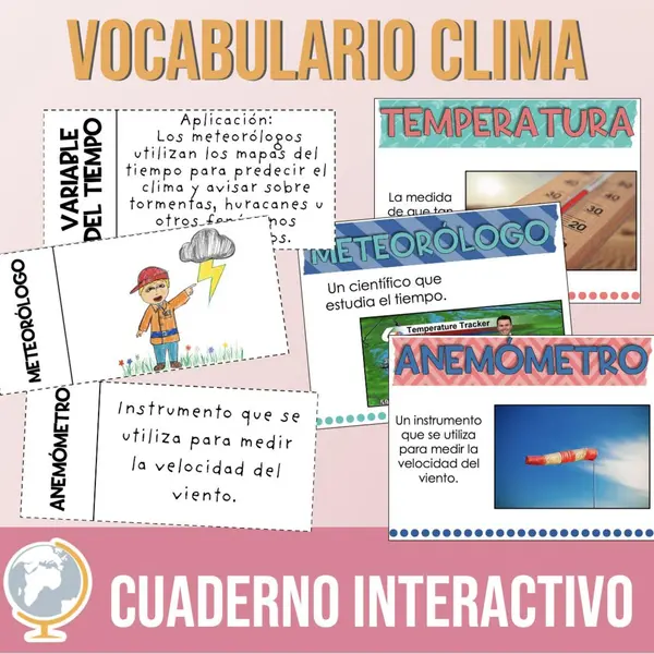 Clima Cuaderno interactivo de vocabulario