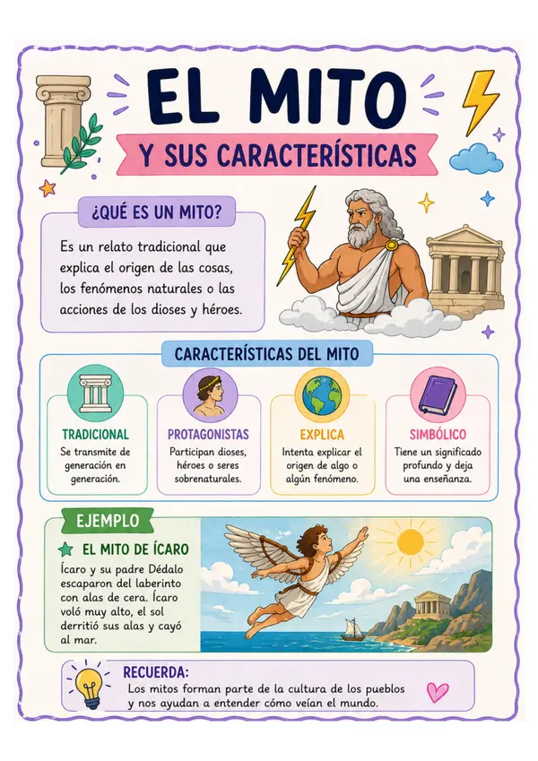  Cartel o Póster educativo: El mito