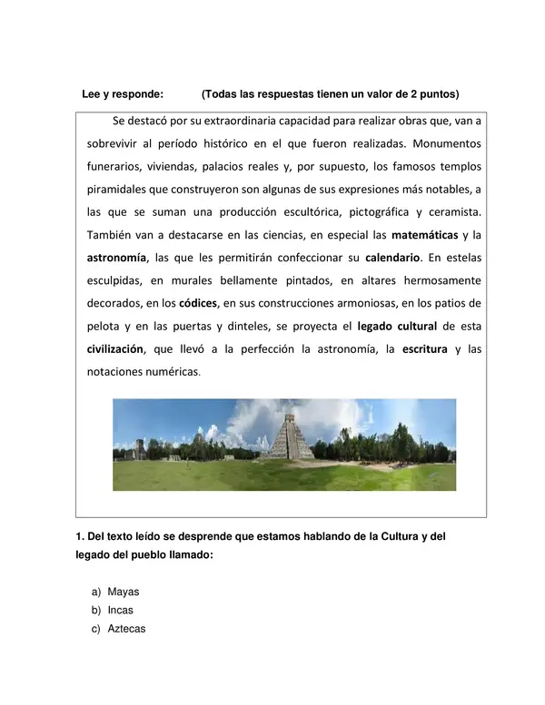 Evaluacion Mayas y Aztecas, Historia