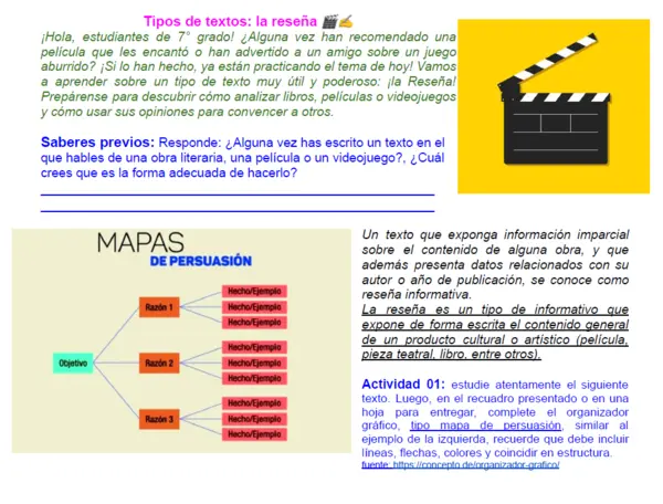07M1SEM7 - Tipos de textos: la reseña