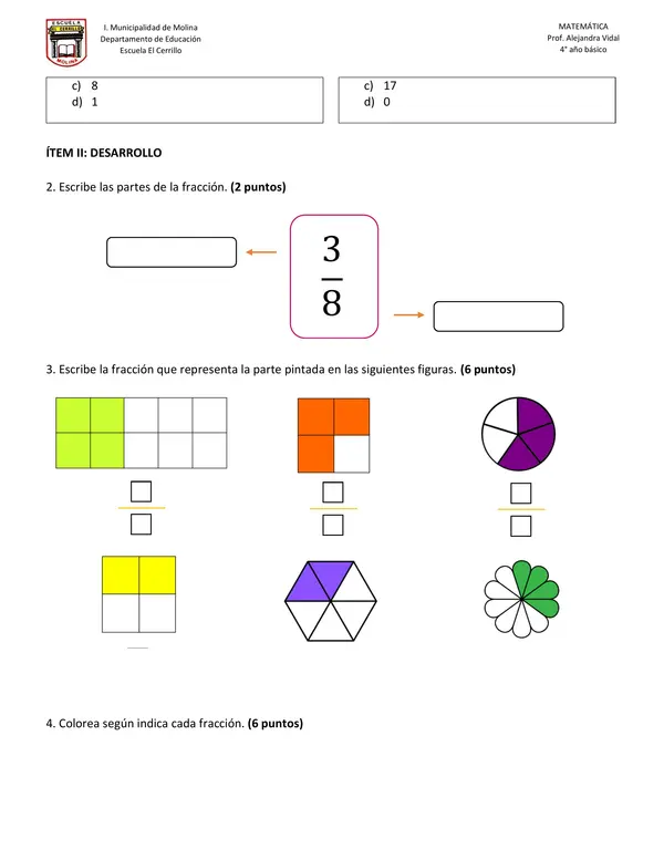 Prueba: Fracciones