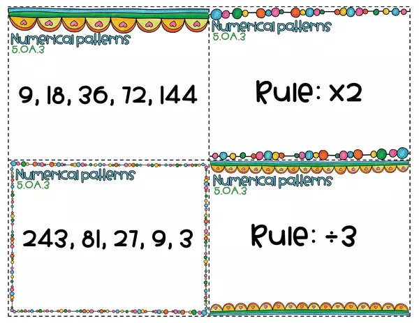 Games to practice numerical patterns