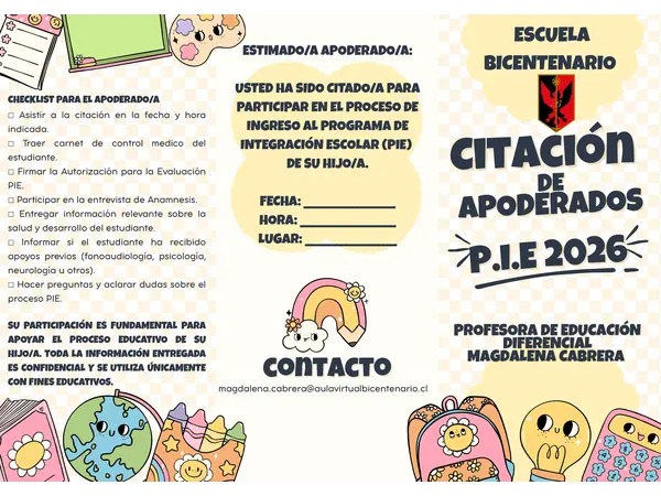 Citación de apoderados P.I.E 2026