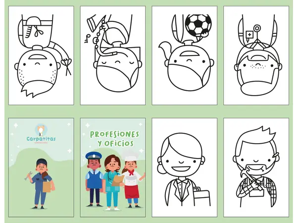 Mini Librito Para Colorear Profesiones y Oficios 3 | PDF Imprimible
