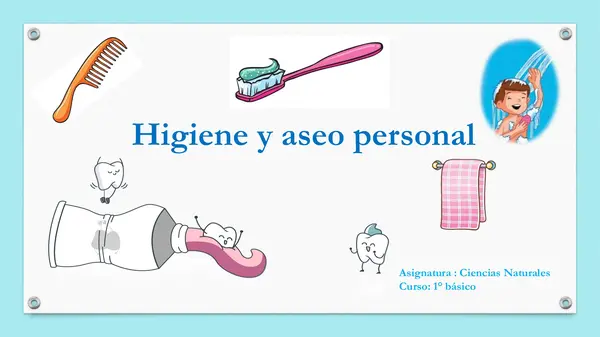 Higuiene y aseo personal , Alimentación saludable 