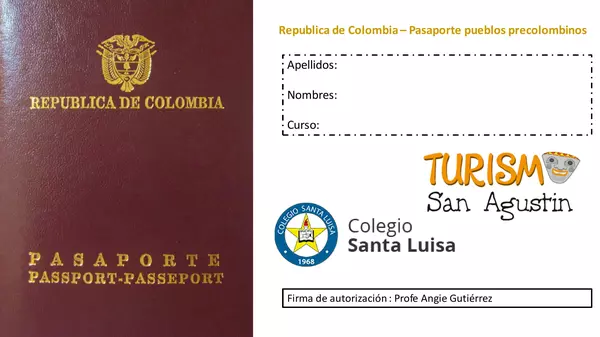 PASAPORTE PARQUE ARQUEOLOGICO SAN AGUSTIN -HUILA COLOMBIA