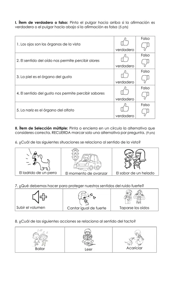 Prueba Unidad 1 Ciencias 1ro básico