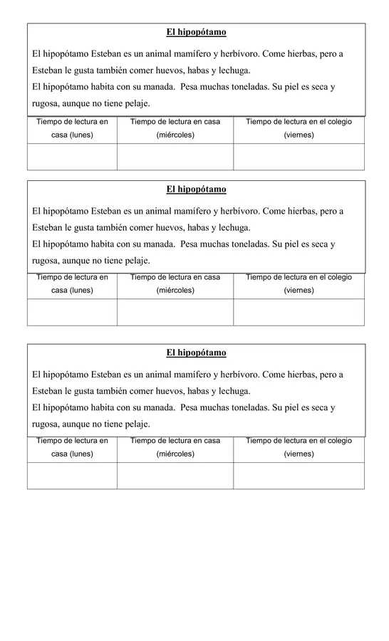 Material para trabajar la fluidez lectora
