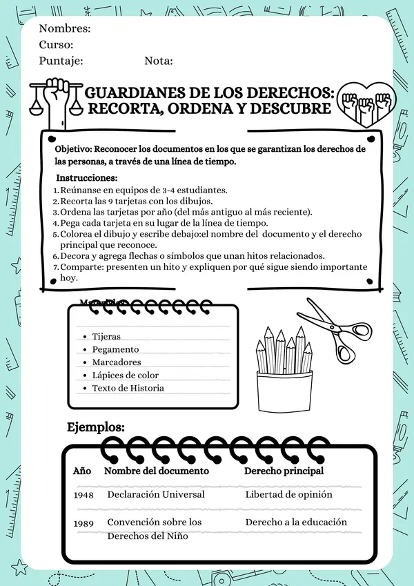 Actividad: Línea de tiempo de los derechos de las personas