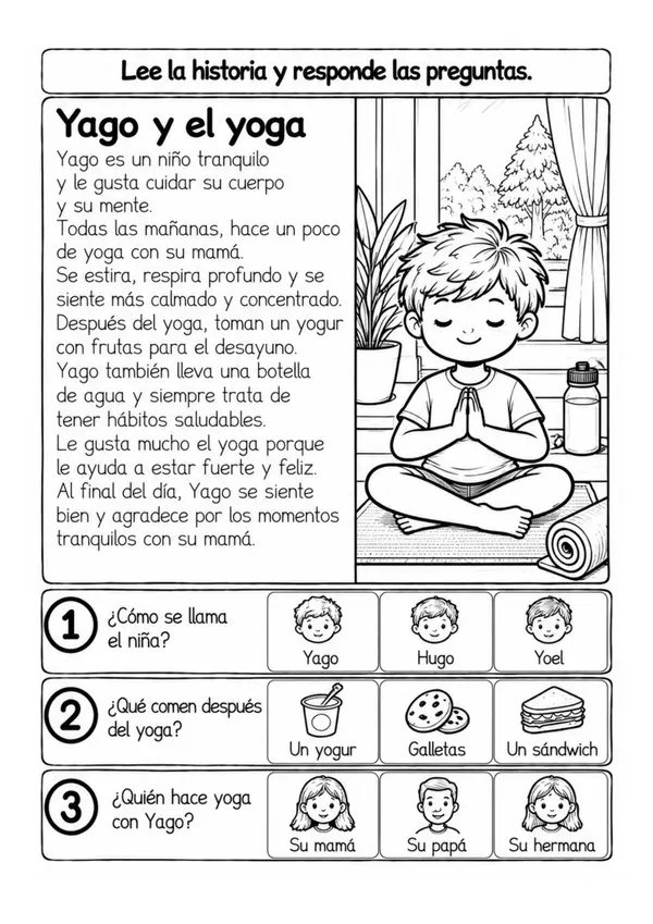 Ficha 38 de comprensión lectora para primeros lectores | Actividad con texto y preguntas