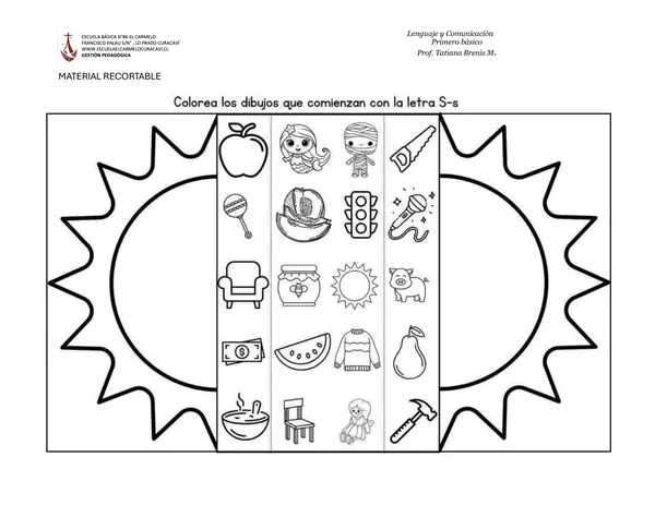 Guía para Colorear: Palabras que Comienzan con S 🌟