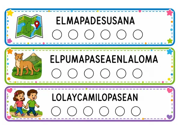 Tarjetas para ejercitar conciencia léxica 