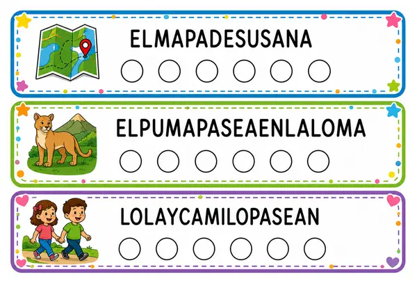 Tarjetas para ejercitar conciencia léxica 
