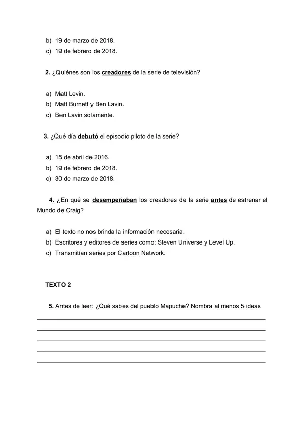 Evaluación 5to básico 