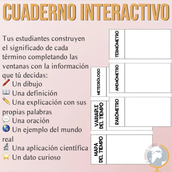 Clima Cuaderno interactivo de vocabulario